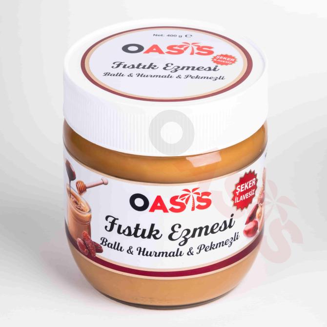 Ballı, Hurmalı ve Pekmezli Fıstık Ezmesi