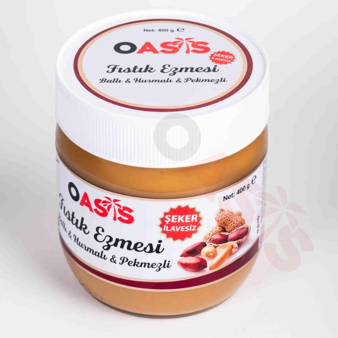 Ballı, Hurmalı ve Pekmezli Fıstık Ezmesi